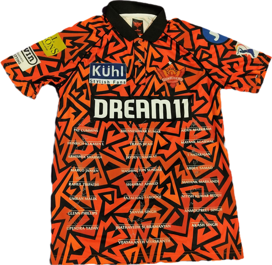 Sunrisers Hyderabad 2024 Squad Hand Signed Jersey