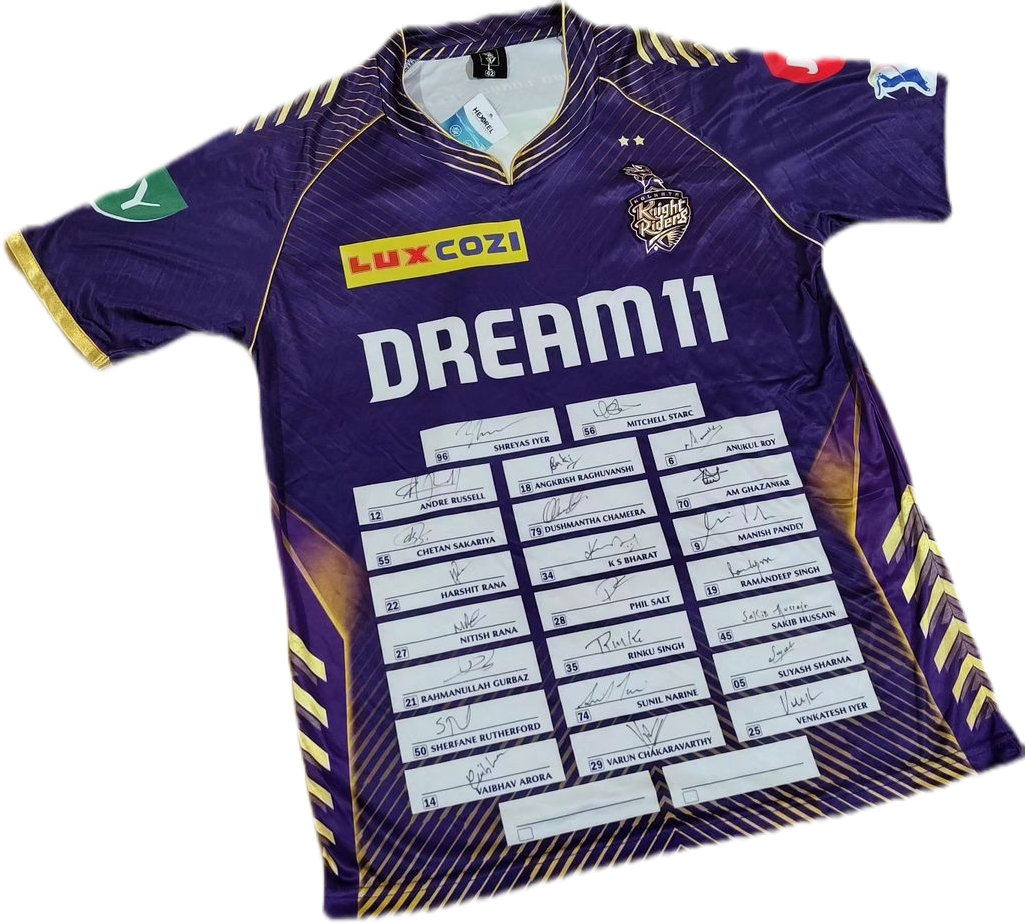 Kolkata Knight Riders 2024 Squad Signed Jersey