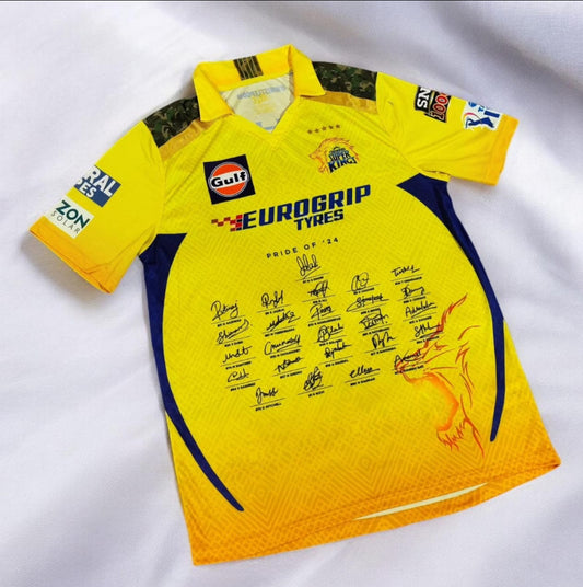 Chennai Super Kings 2024 Squad Signed Jersey